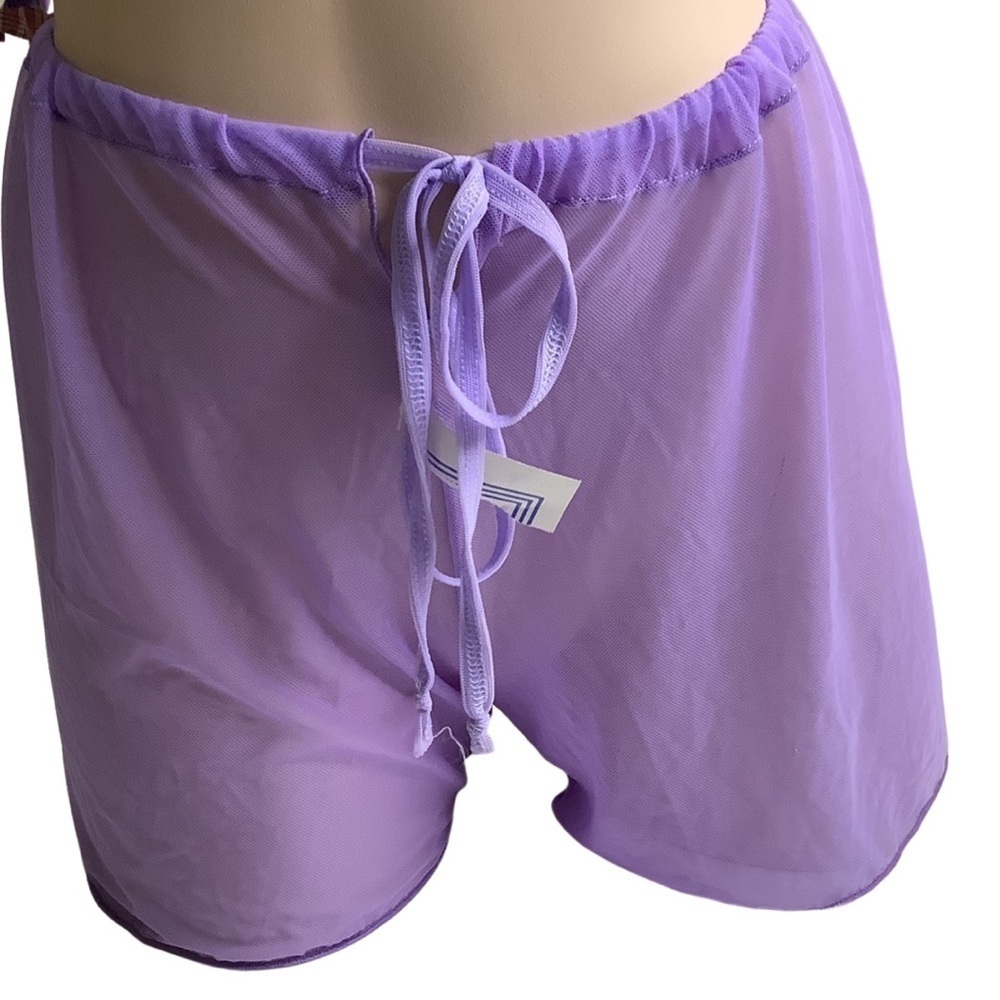 Zuliana Size M/L Purple Mesh Shorts. Made in USA. New With Tags.